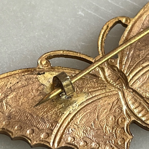 Art Deco Antique Butterfly Pin Brooch - Picture 6 of 8